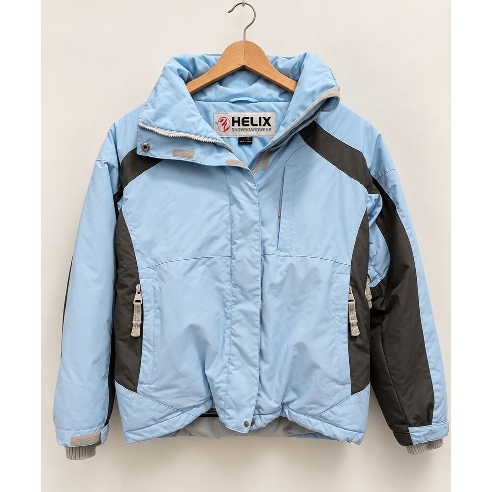 Helix Snowboardwear Women's Ski Snow Jacket Light Blue Gray Colorblock Size Smal